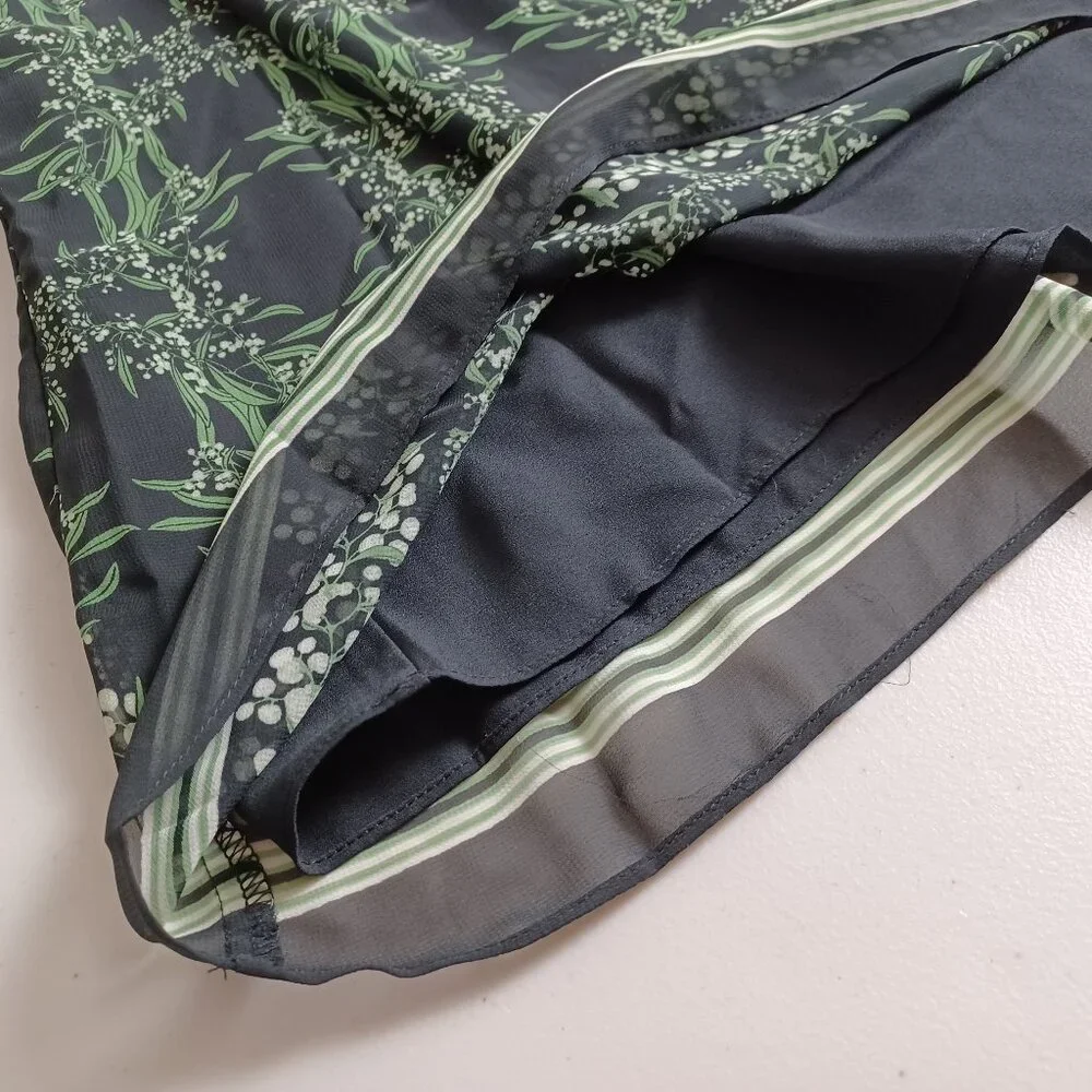 Max Studio Black Green Floral Patterned Mini Dress - Picture 6 of 15